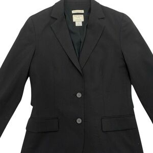 Club Monaco Black Italian Tropical Wool Tailored Blazer
